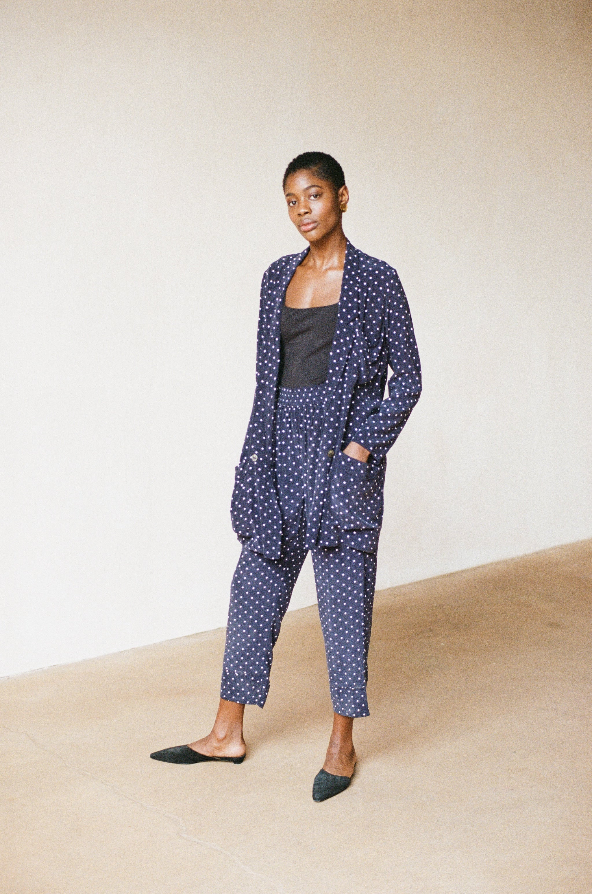 Navy polka hot sale dot blazer