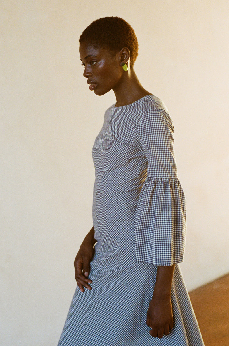 MARLO DRESS | gingham | organic + earth dyed – Maria Stanley