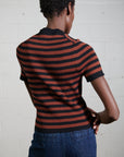 JONES RIBBED TEE | cacao stripe | organic