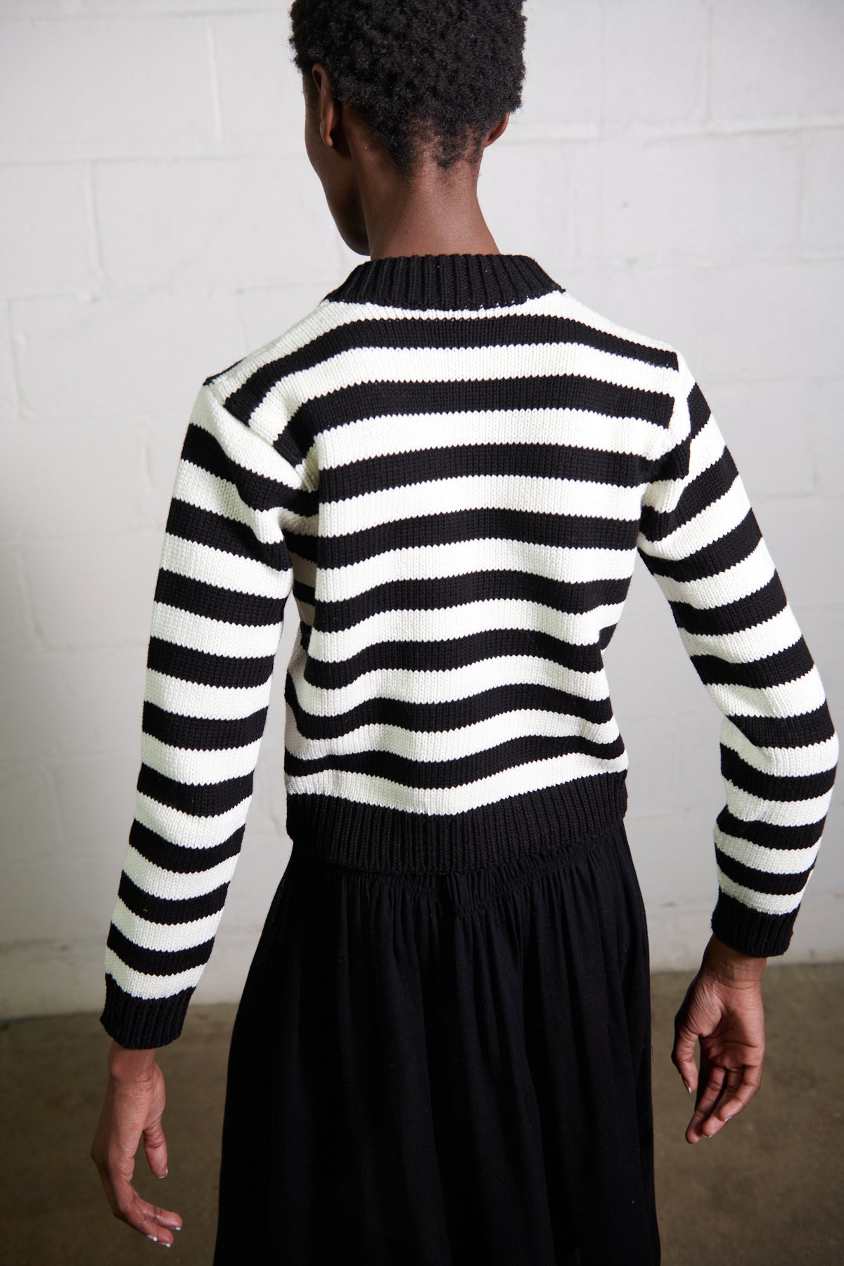 CHUNKY SHRUNKEN JUMPER | ecru stripe | organic