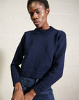 CHUNKY SHRUNKEN JUMPER | navy | organic