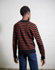 FINN RIBBED PULLOVER | cacao stripe | organic