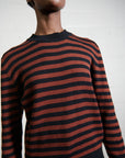 FINN RIBBED PULLOVER | cacao stripe | organic