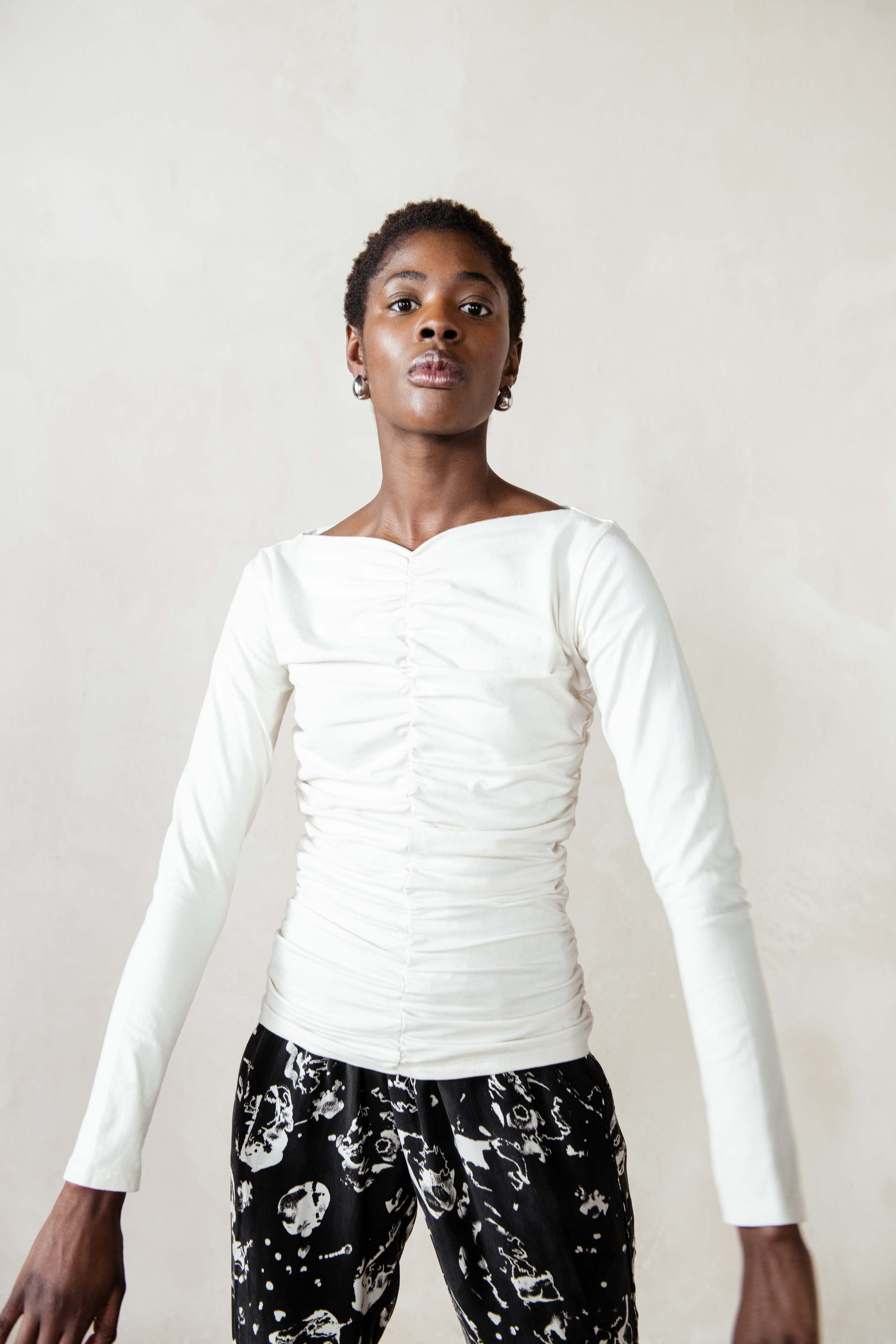 MUSA TOP | bone | organic + earth dyed